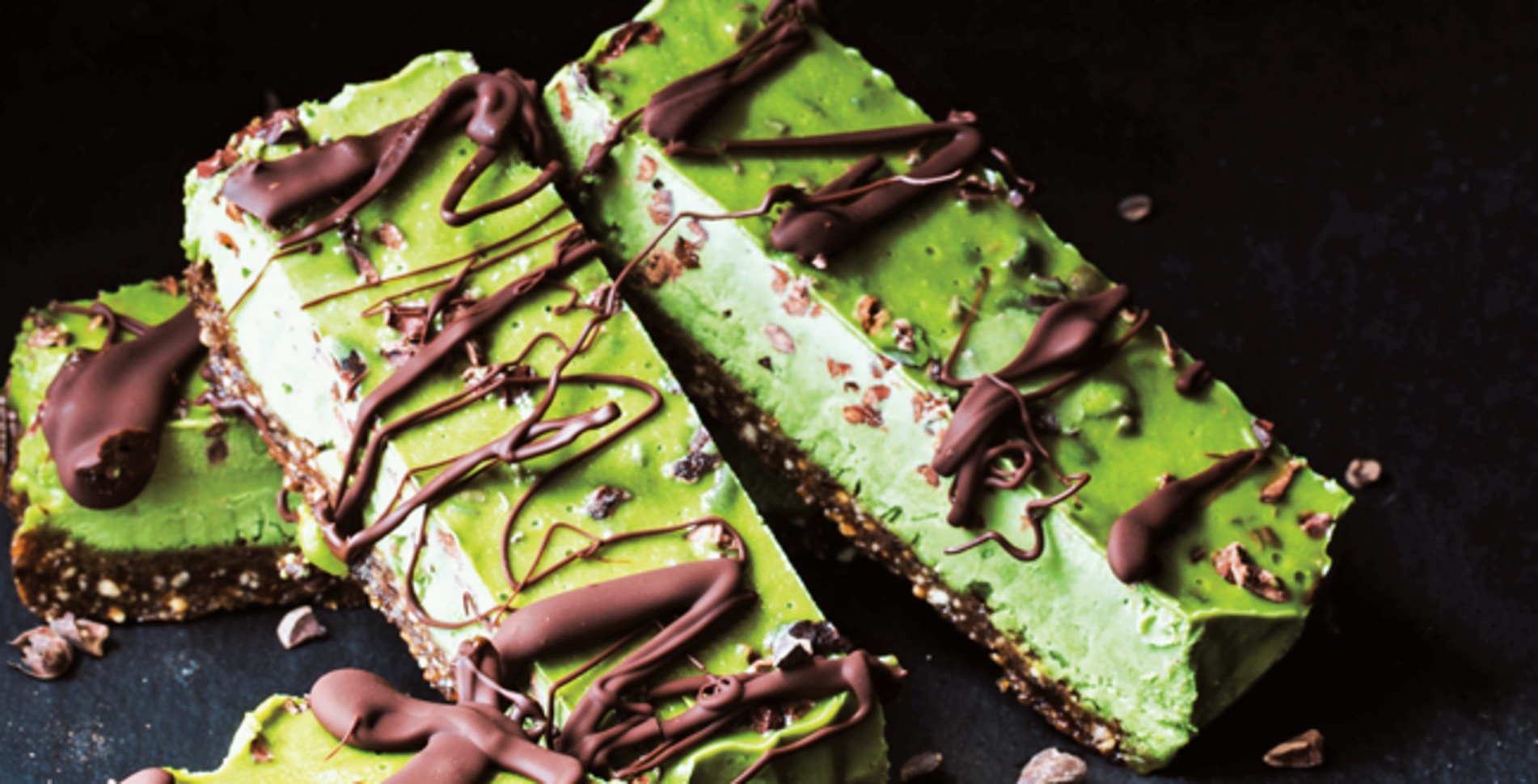 Two-Step Vegan Chocolate Matcha Bars