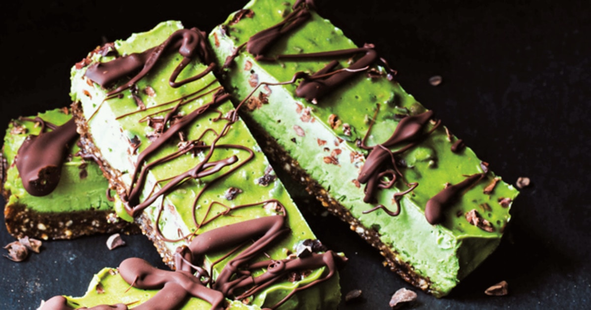 Two-Step Vegan Chocolate Matcha Energy Bars