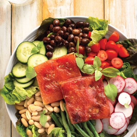 Vegan Seared Watermelon Niçoise Salad