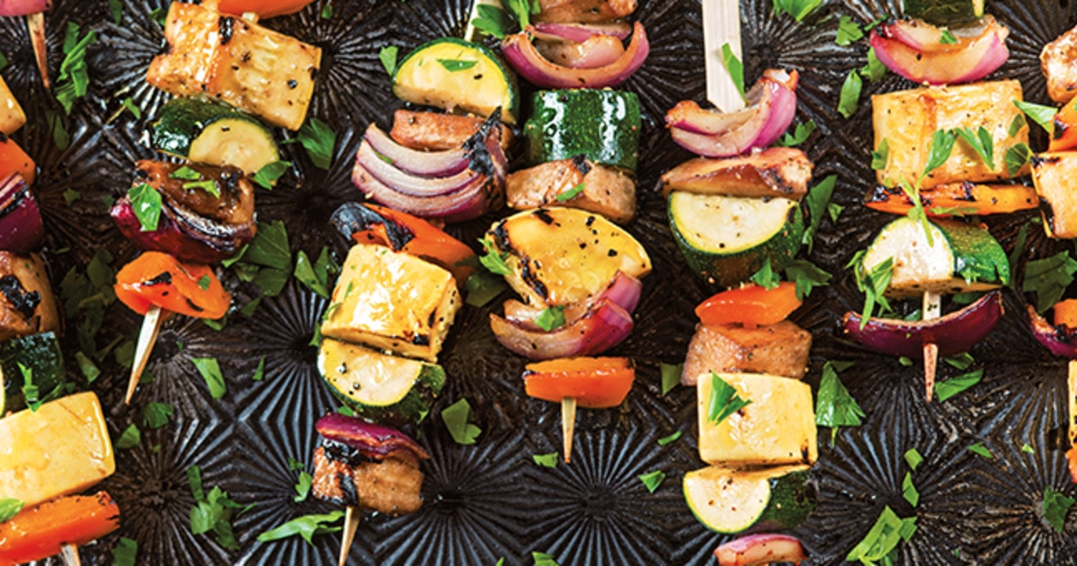 Garlic-Rosemary Vegetable Skewers | VegNews