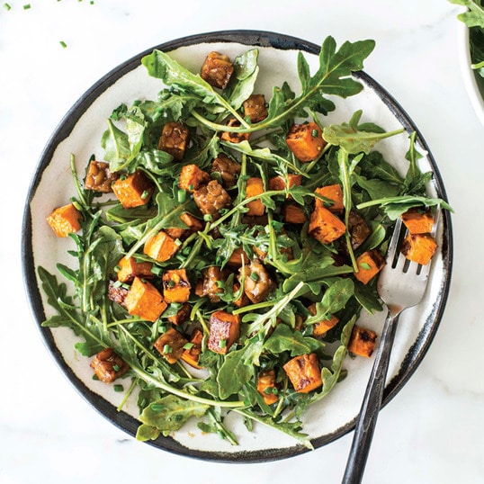 Sweet Potato Salad With Tempeh and Maple-Mustard Dressing