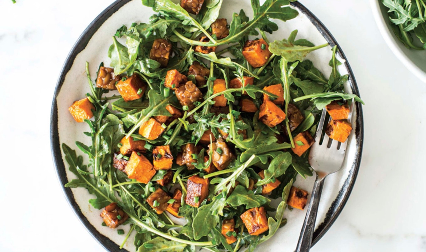 Sweet Potato Salad With Tempeh and Maple-Mustard Dressing