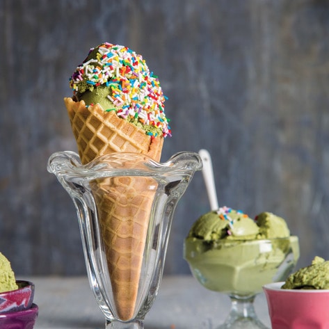 Creamy Coconut Cashew Matcha Ice Cream