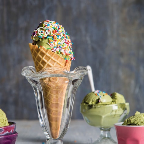 Creamy Coconut Cashew Matcha Ice Cream