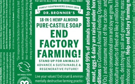 Dr. Bronner’s Debuts New “End Factory Farming!” Label