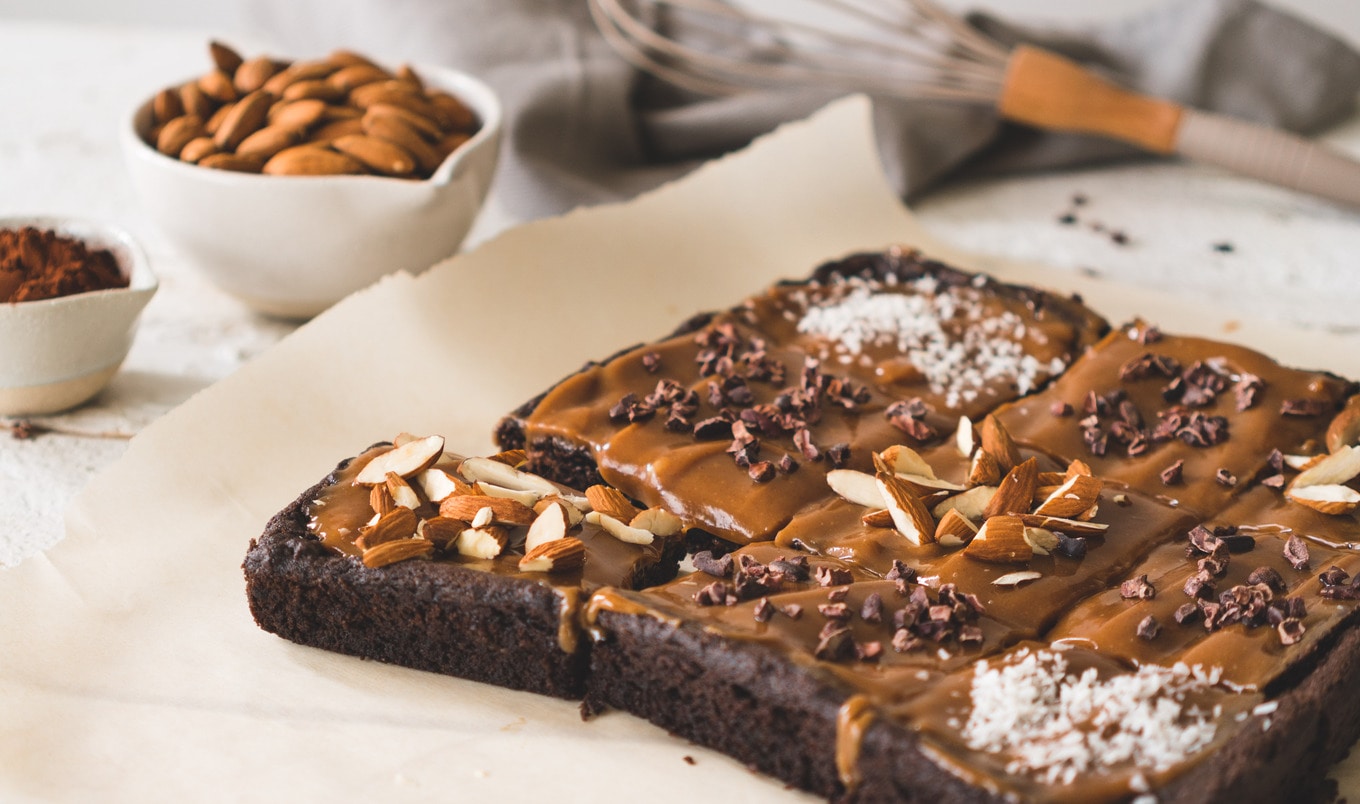 Vegan Chocolate Fudge Brownies With Almond Butter Frosting