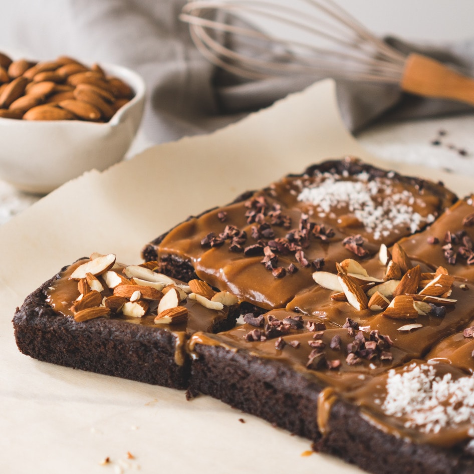 Vegan Chocolate Fudge Brownies With Almond Butter Frosting