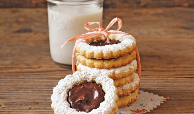 Orange Chocolate Linzer Cookies