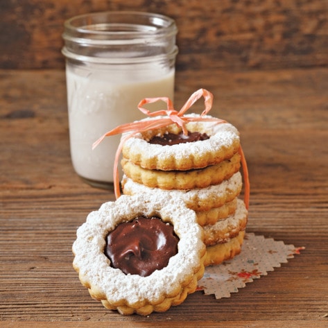 Orange Chocolate Linzer Cookies