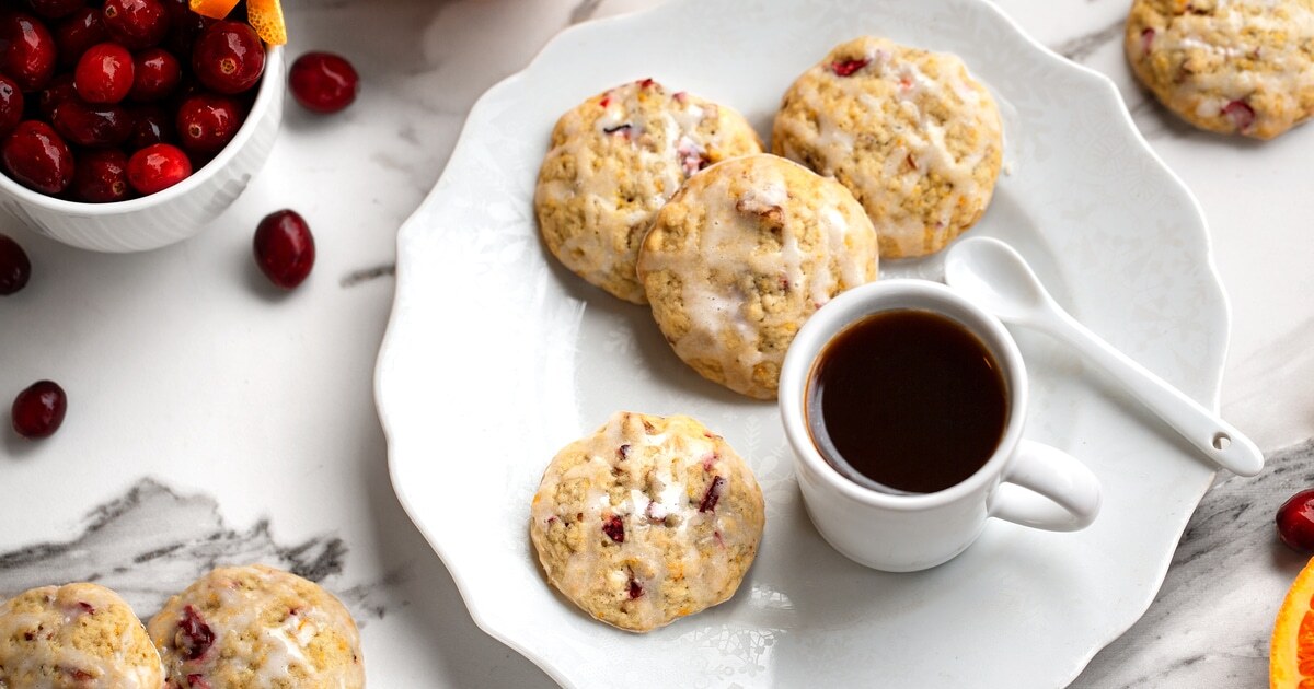 Soft-Baked Vegan Citrus Cranberry Cookies With Lemon Drizzle | VegNews