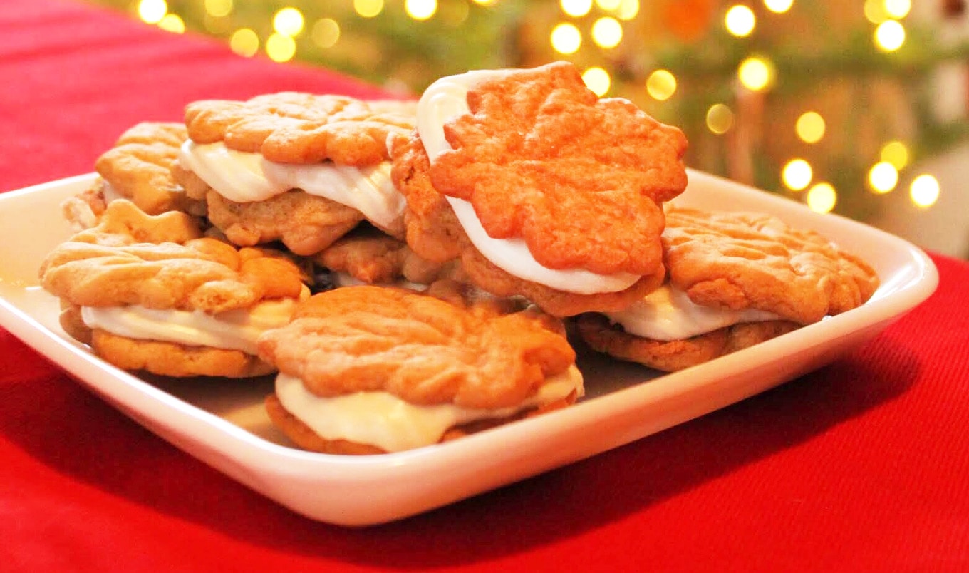 Vegan Maple Sandwich Cookies With Maple Cream Cheese Filling 