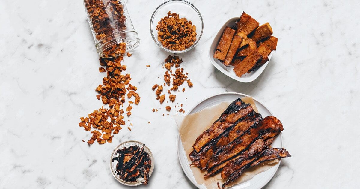 Vegan Bacon, Four Ways: Tofu, Mushroom, Cassava, and Almond | VegNews