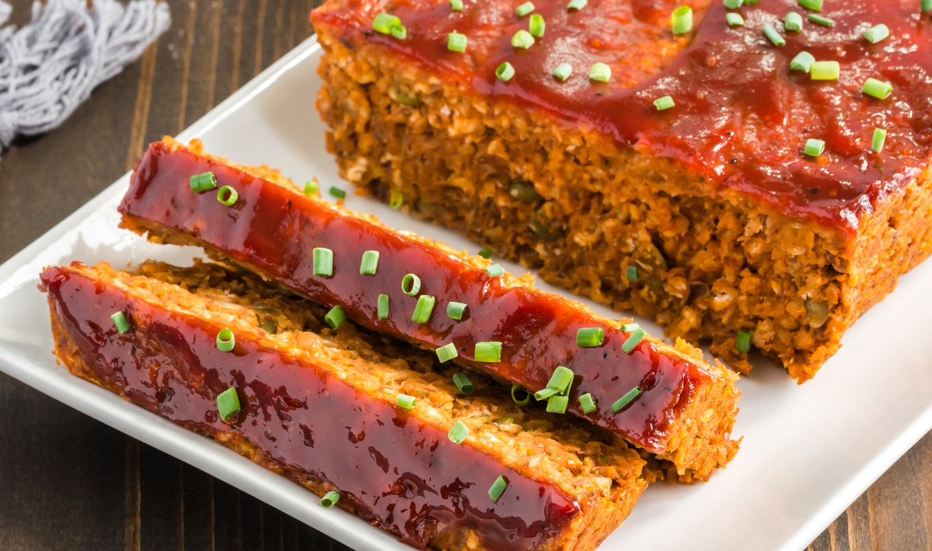 Savory Lentil and Sweet Potato Meatloaf