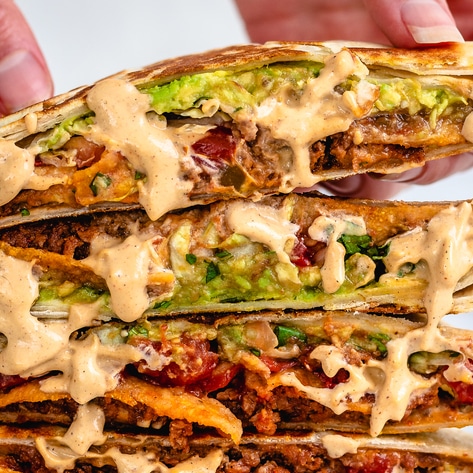 Vegan Crunchwrap Supreme With Gooey Cashew Queso