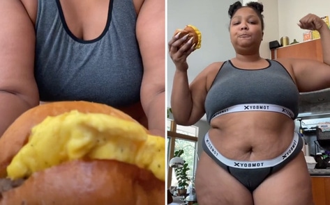 Lizzo Shuts Down Fat-Shamers on TikTok with Vegan Egg Sandwich