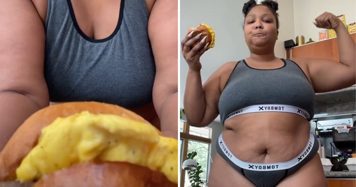 Lizzo Shuts Down Fat-Shamers on TikTok with Vegan Egg Sandwich