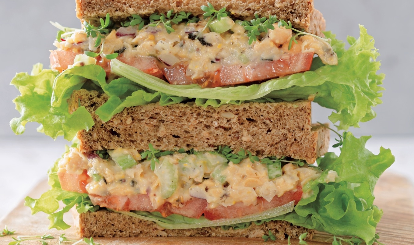 Two-Step Vegan Chickpea Tuna Salad Sandwiches