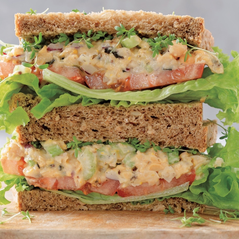 Two-Step Vegan Chickpea Tuna Salad Sandwiches