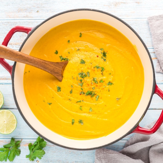 Creamy Curried Carrot and Lentil Soup