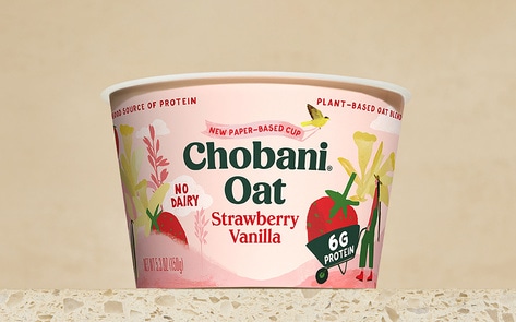 Chobani Makes Vegan Oat Yogurt More Sustainable with Paper, Not Plastic, Cup