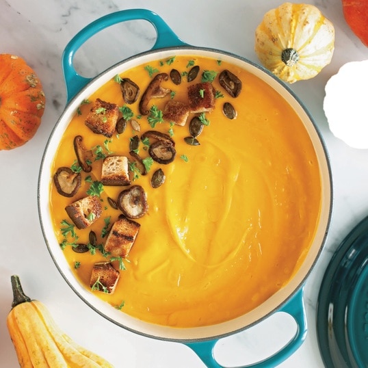 Easy, Creamy Pumpkin Soup With White Beans&nbsp;
