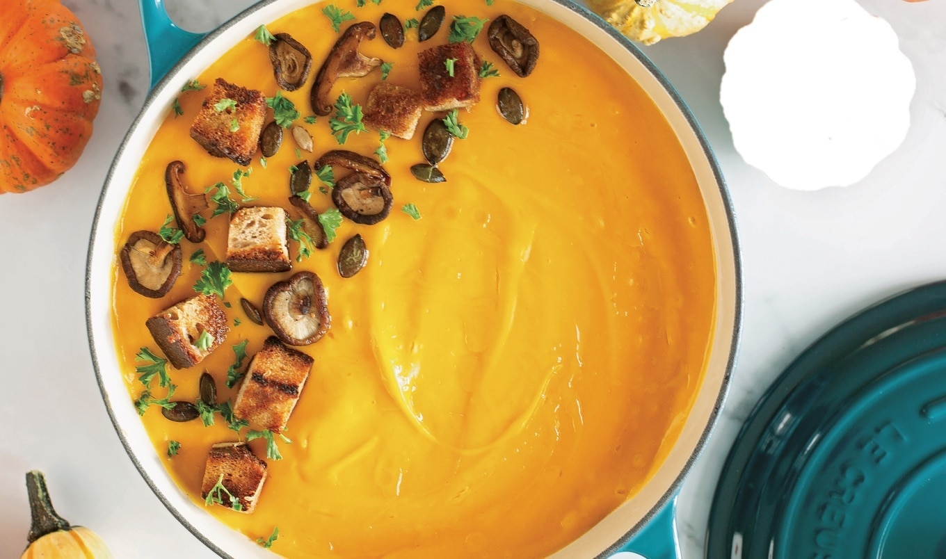 Easy, Creamy Pumpkin Soup With White Beans