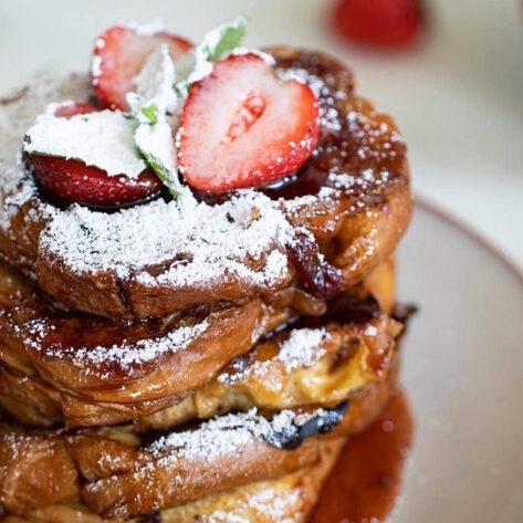 Vegan Balsamic Strawberry French Toast