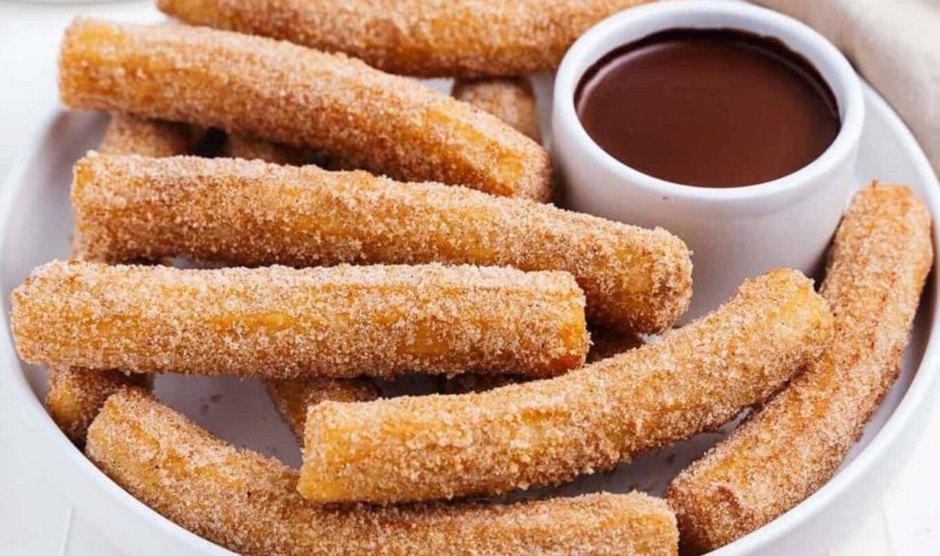 Vegan Cinnamon Sugar Churros With Dark Chocolate Sauce