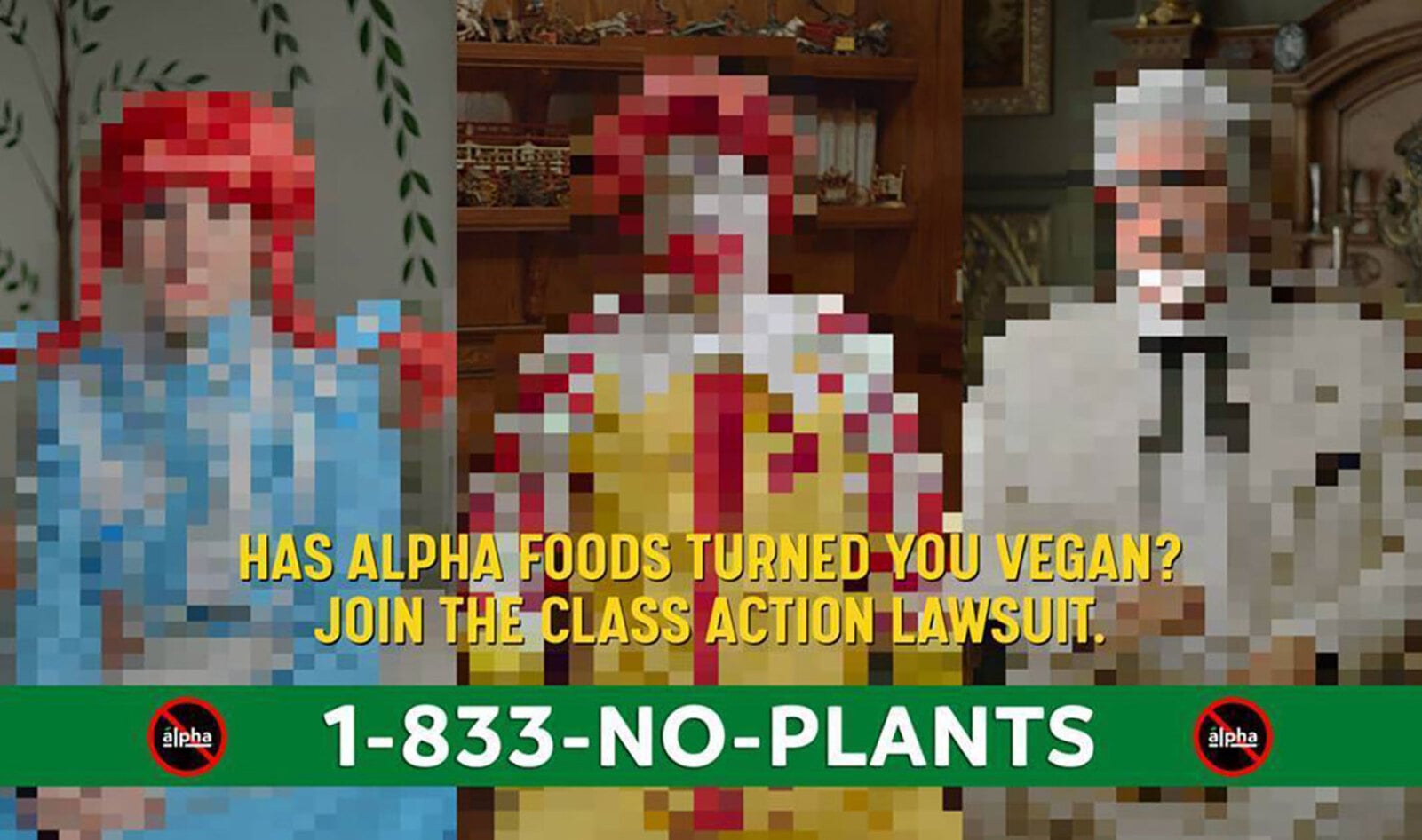 Colonel Sanders, Ronald McDonald, and Wendy Are “Suing” Alpha Foods for Turning Them Vegan