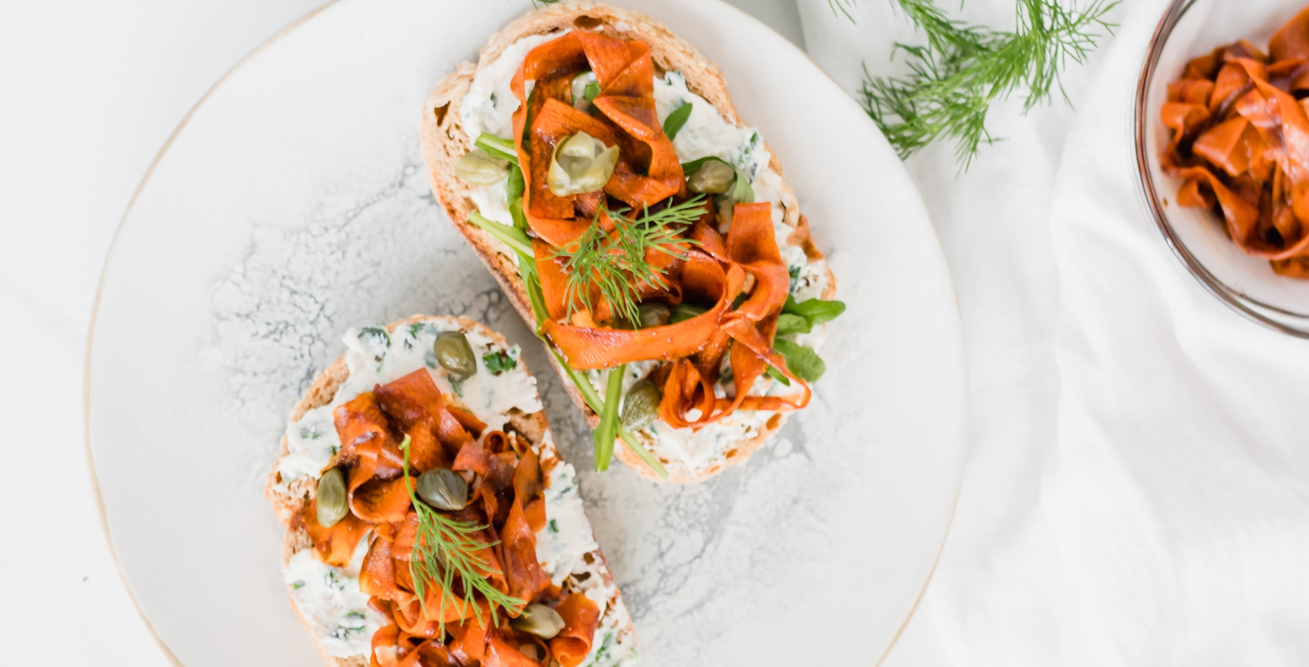 Vegan Carrot Lox Toast With Herbed Cheese