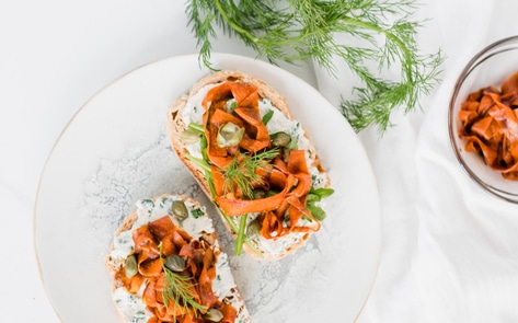 Vegan Carrot Lox Toast with Herbed Cheese&nbsp;
