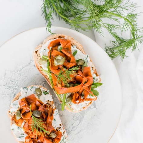 Vegan Carrot Lox Toast With Herbed Cheese&nbsp;