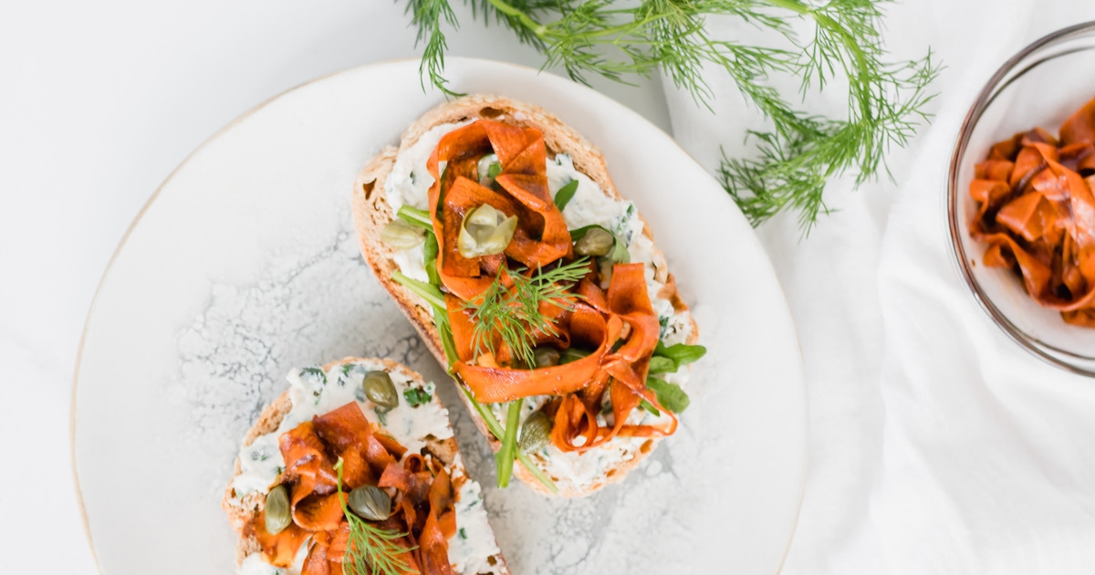 Vegan Carrot Lox Toast With Herbed Cheese 