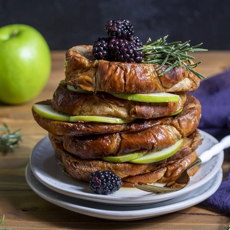 Vegan Apple Blackberry Brioche French Toast