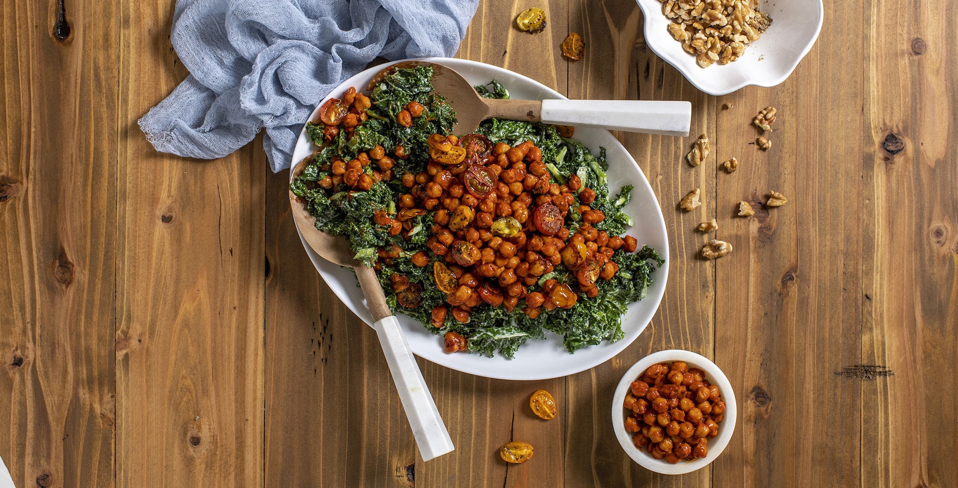 Buffalo-Roasted Chickpea Kale Salad