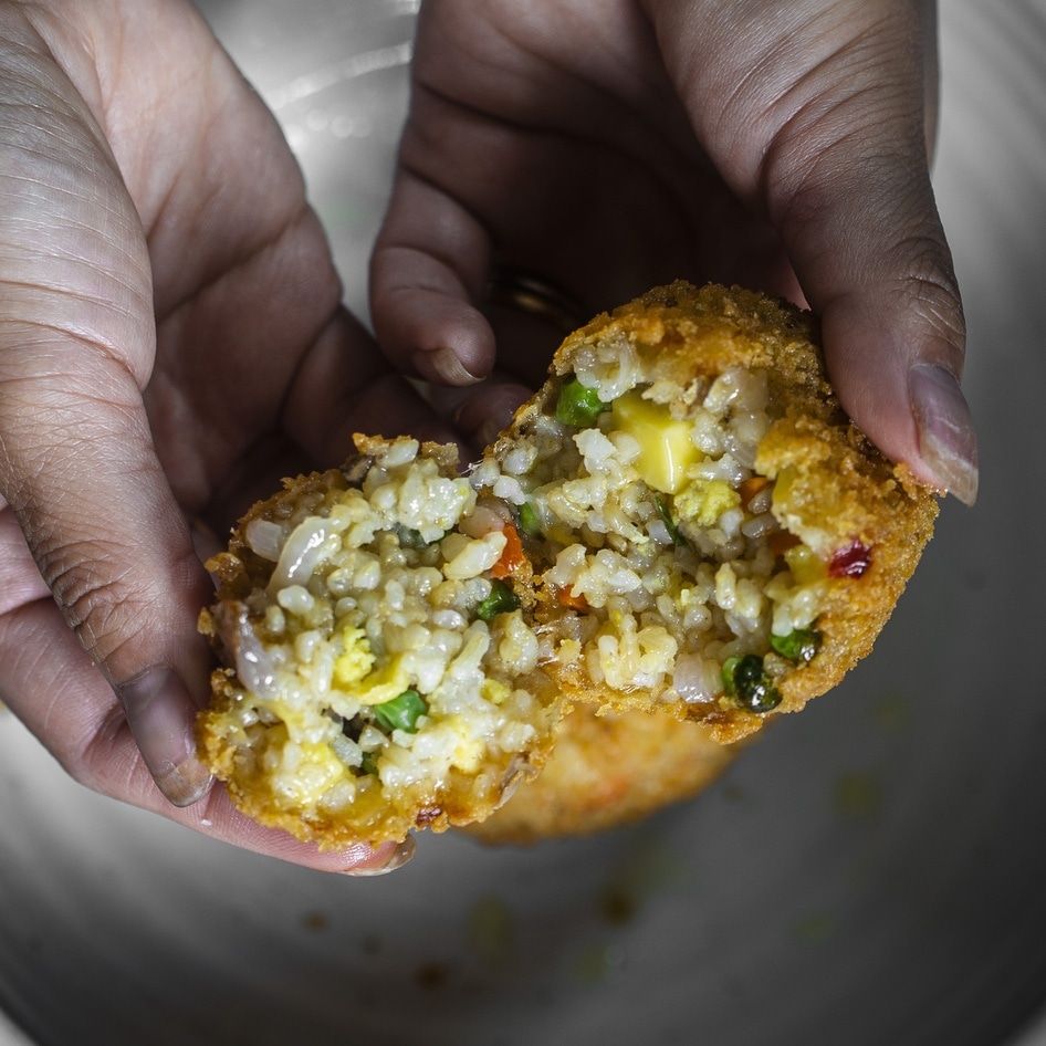 Vegan Korean-Style Fried Rice Balls (Suppli)