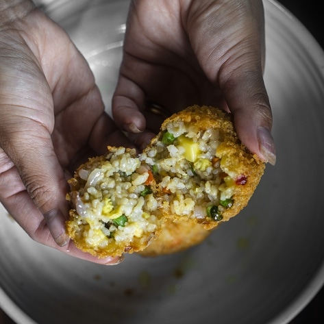 Vegan Korean-Style Suppli (Fried Rice Balls)