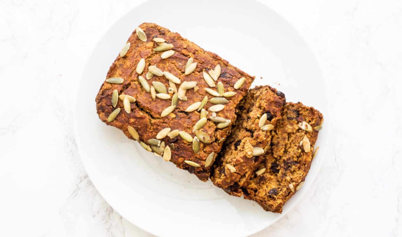 Vegan Oatmeal Chocolate Chip Pumpkin Bread