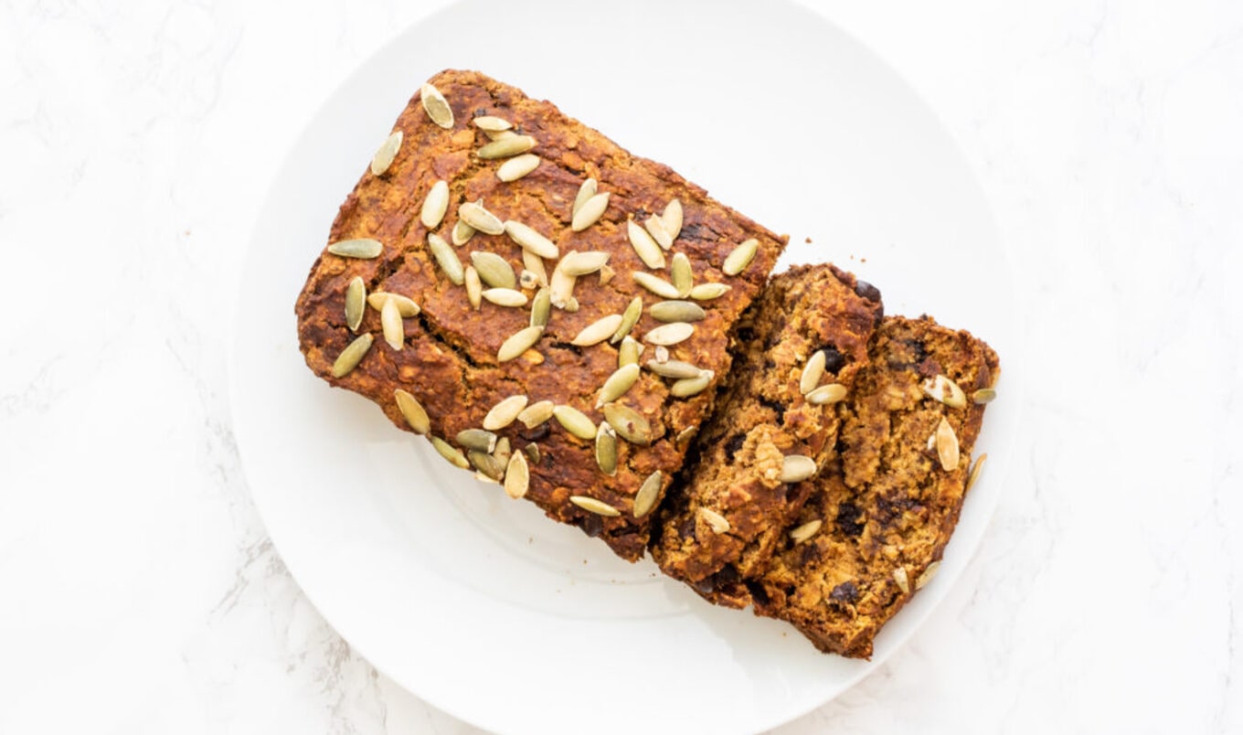 Vegan and Gluten-Free Oatmeal Chocolate Chip Pumpkin Bread