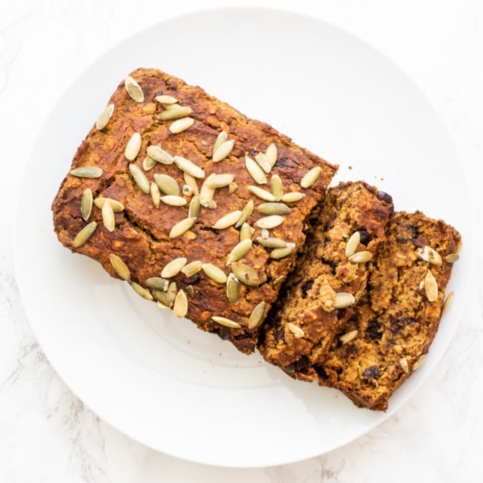 Vegan and Gluten-Free Oatmeal Chocolate Chip Pumpkin Bread