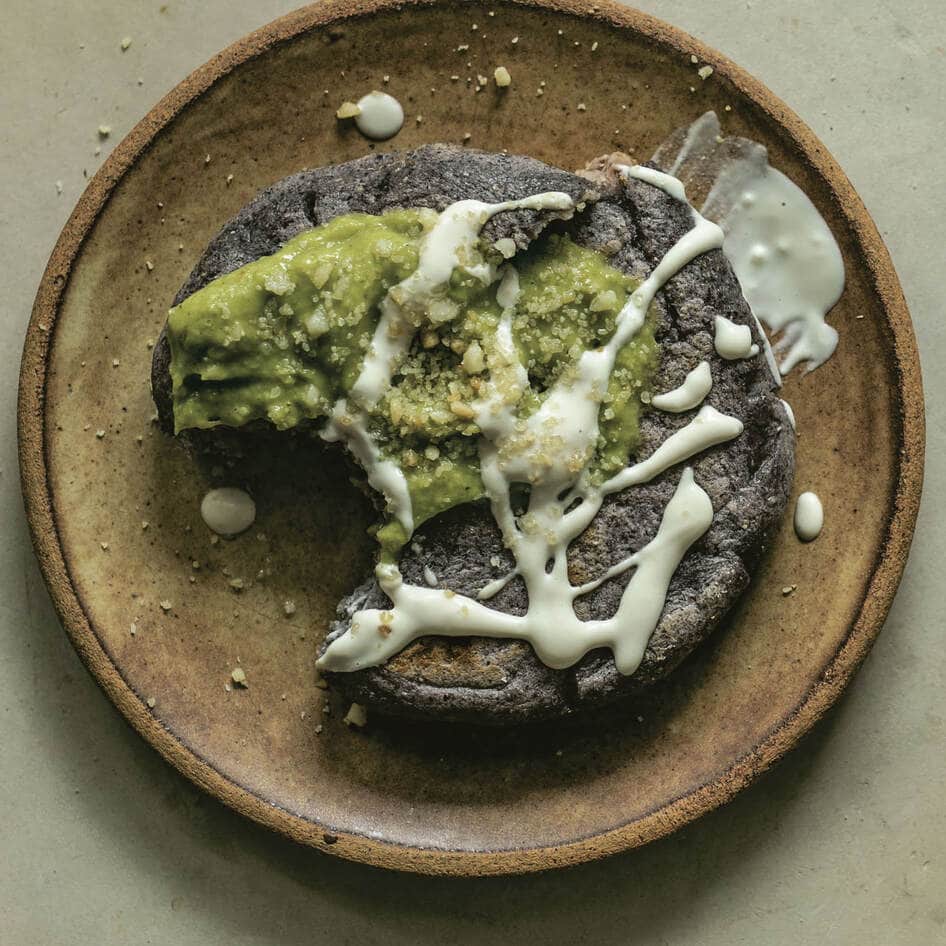 Vegan Blue Masa Gorditas With Homemade Refried Pinto Beans