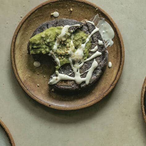 Vegan Blue Masa Gorditas With Homemade Refried Pinto Beans