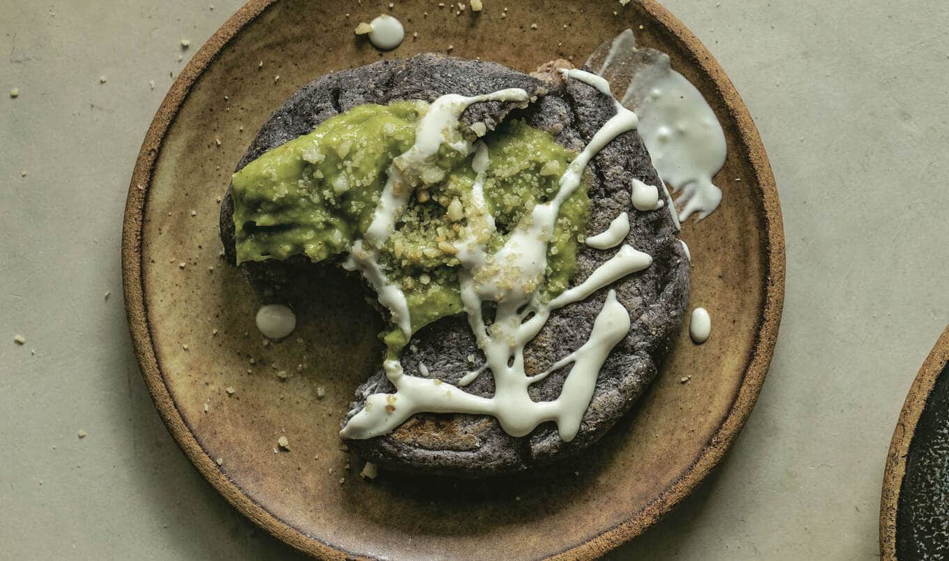 Blue Masa Gorditas With Homemade Refried Pinto Beans