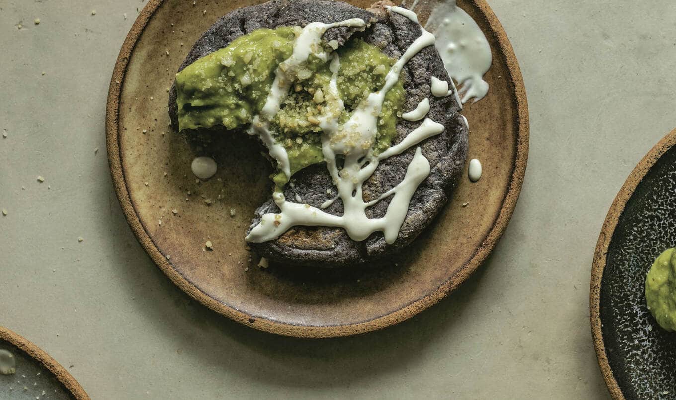 Vegan Blue Masa Gorditas With Homemade Refried Pinto Beans