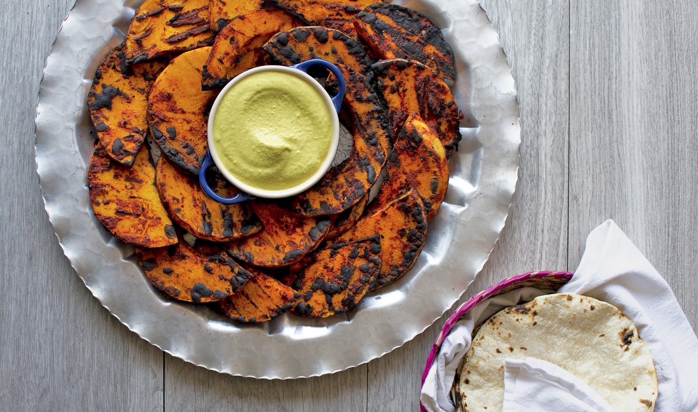 Butternut Squash Al Pastor With Charred Poblano Cashew Cream