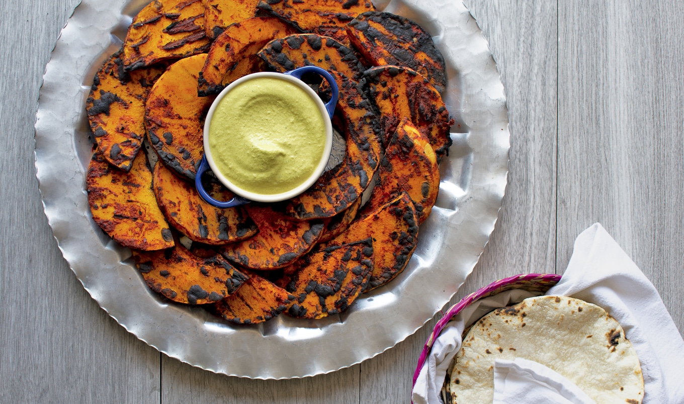 Vegan Winter Squash Al Pastor With Charred Poblano Cashew Cream