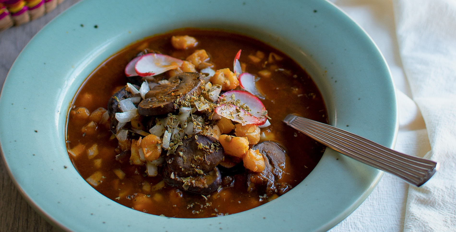 Instant Pot Red Pozole With Mushrooms and Hominy