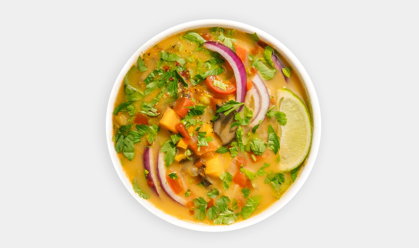 Vegan Thai-Inspired Red Curry Sweet Potato Soup