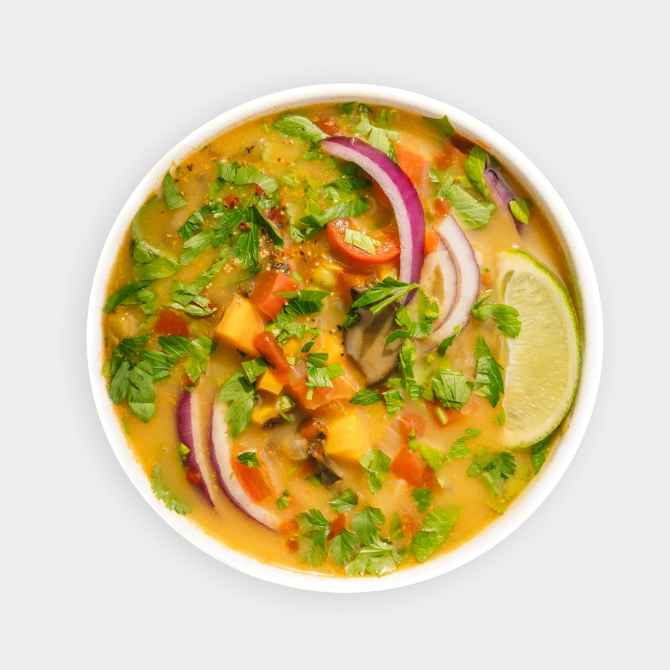 Vegan Thai-Inspired Red Curry Sweet Potato Soup