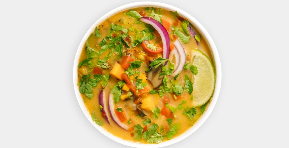 Vegan Thai-Inspired Red Curry Sweet Potato Soup